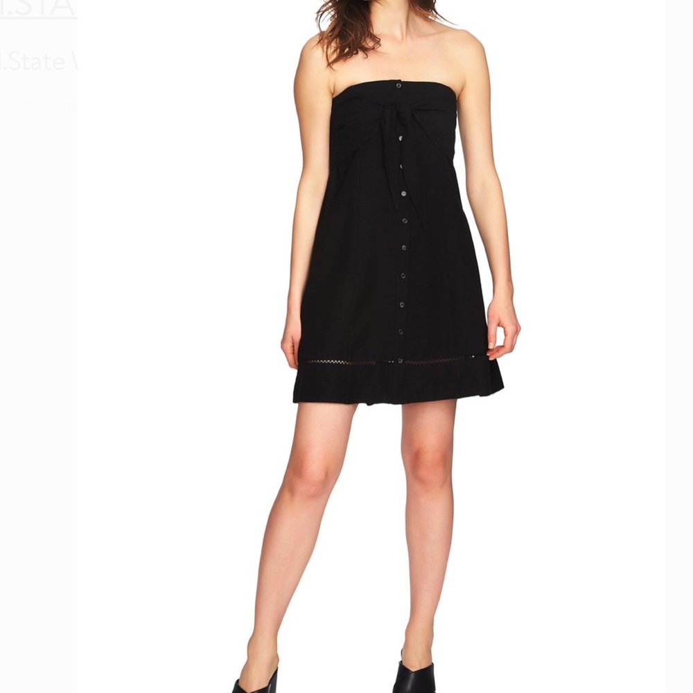 1.state strapless tie front down dress